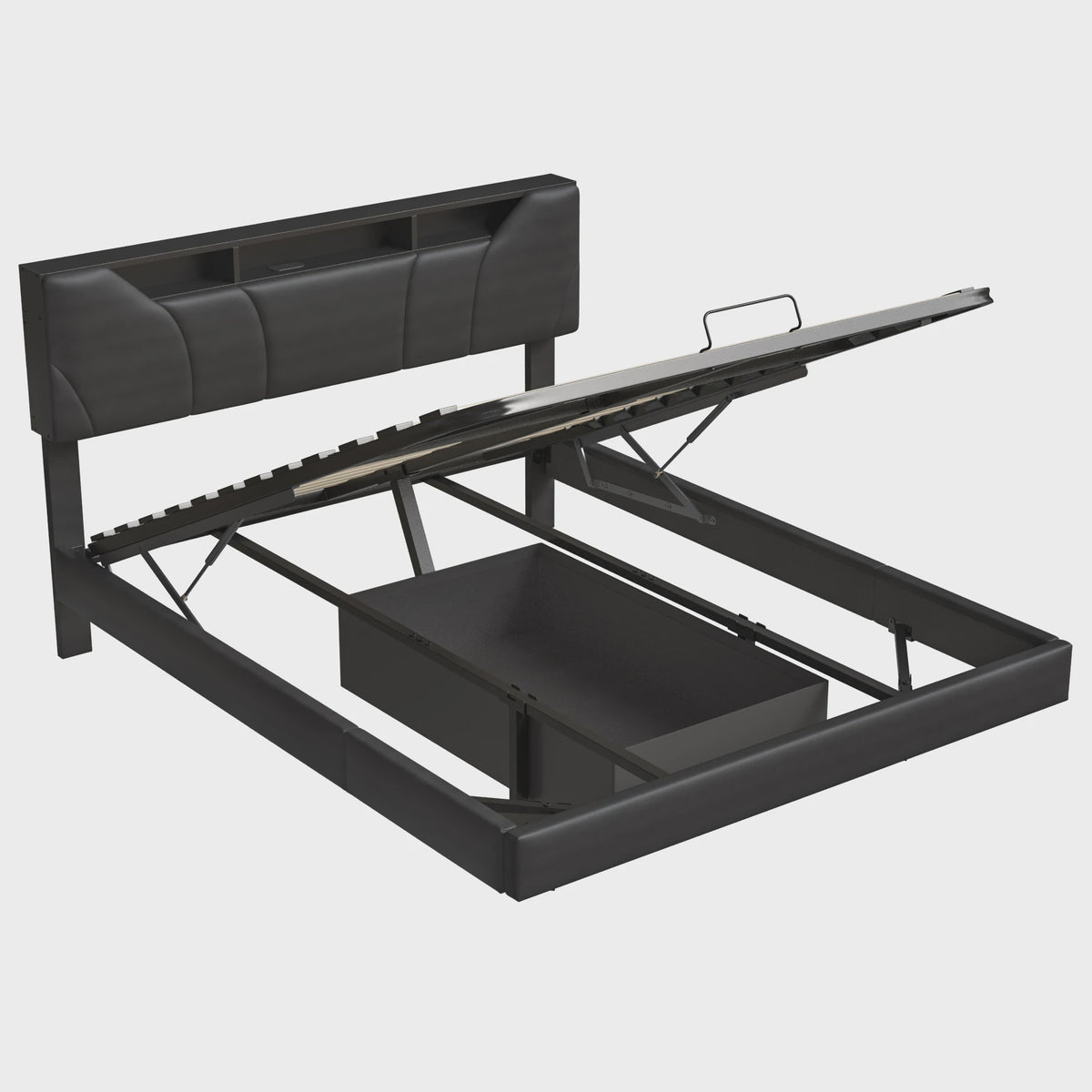 Anajqaqia Gestoffeerd Bed 140x200cm met Verstelbaar Hoofdbord en Opbergruimte