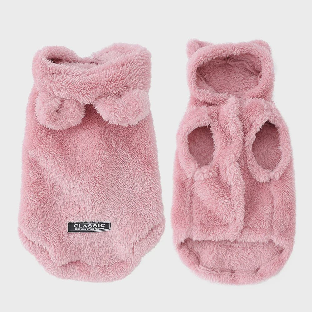 Schattige Fleece Hondenkleding met Capuchon - Winterjas voor Kleine en Middelgrote Honden & Katten