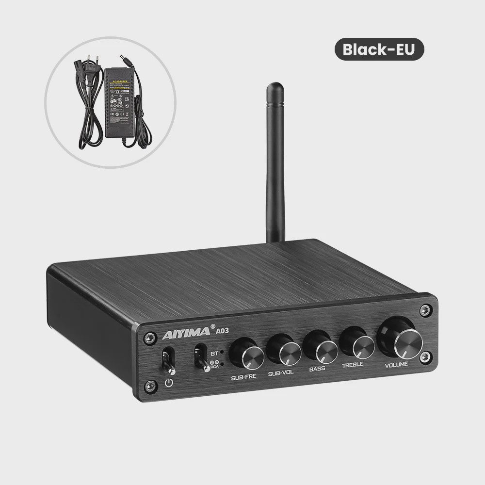 AIYIMA A03 2.1 Bluetooth HiFi Versterker TPA3116D2 Digitale Audio Versterker 50W x 2 + 100W Subwoofer