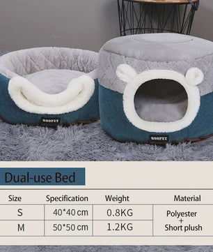 Zachte Pluche Kattenmand & Hondenhok - Warm Winter Nest voor Puppy's en Kittens