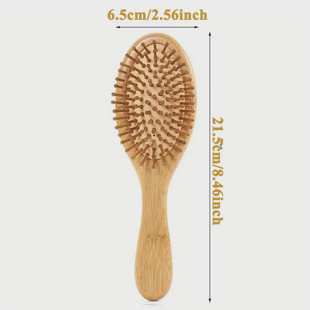 Natuurlijke Bamboe Haarborstel met Luchtkussen - Anti-statisch, Ontklittend & Scalp Massage