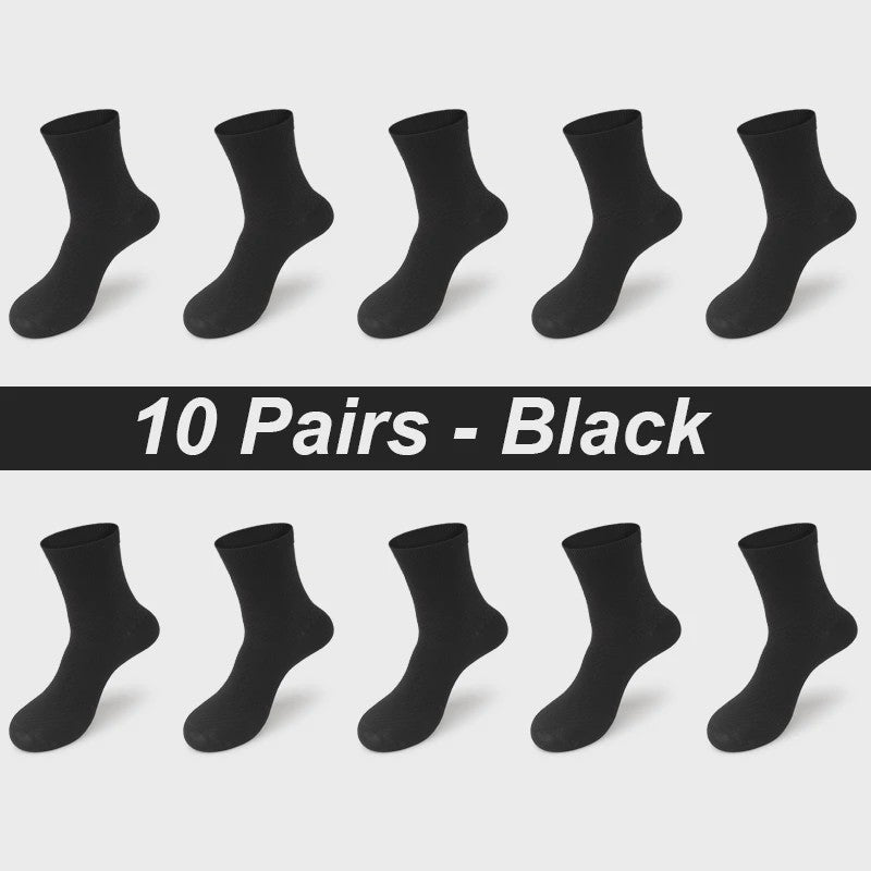 10 Paar Bamboe Vezel Heren Sokken - Zwart, Zacht & Ademend - Plus Size 39-48