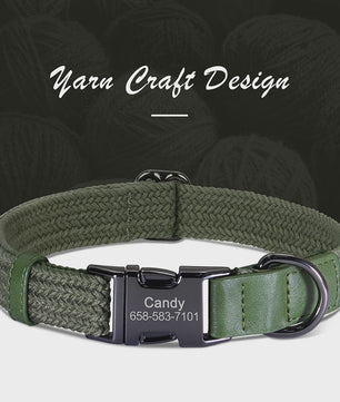Gepersonaliseerde Hondenhalsband met Naam Gravering - Duurzaam Nylon, Verstelbaar voor Kleine tot Grote Honden