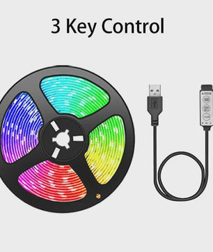 USB LED Strip Verlichting met 3-Key Bediening voor TV & Feestdecoratie
