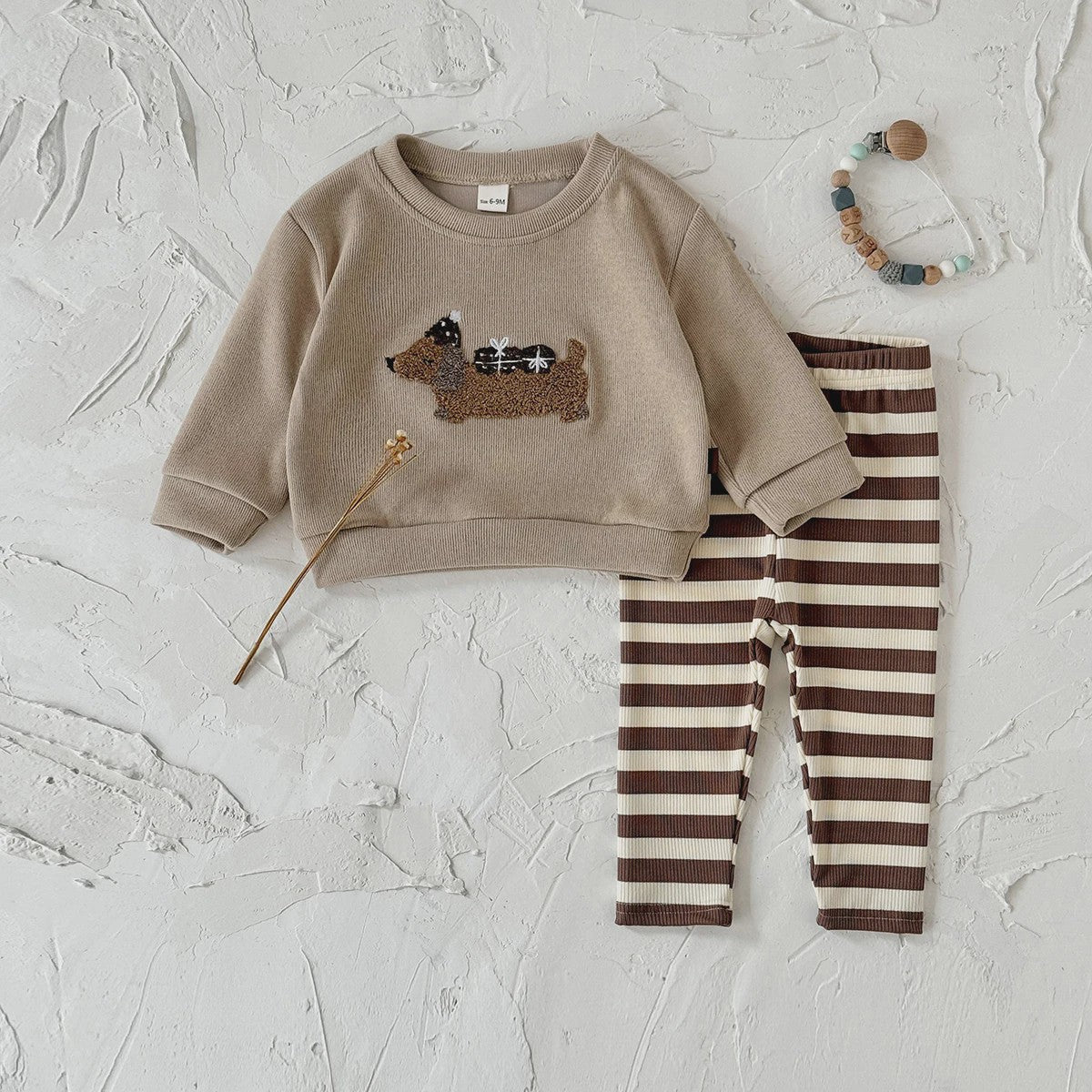 Schattige Baby Jongens & Meisjes Trainingspak Set met Cartoon Puppy | Lange Mouwen Outfit