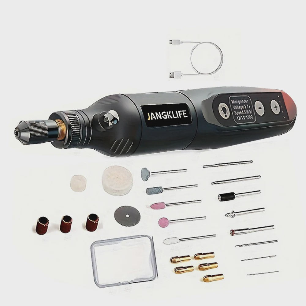 Draadloze Roterende Tool Kit: Graveerpen voor Hout, Metaal, Glas & Sieraden - DIY Mini Boormachine met USB