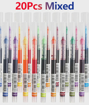 Set van 1-20x Gel Pen Zwart/Blauw/Rood - 0.5mm Naaldpunt voor Studenten & Kantoor