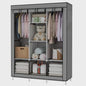 Draagbare Kledingkast Organizer - Opvouwbare Opbergkast met Stangen en Legplanken (126x44x170cm)