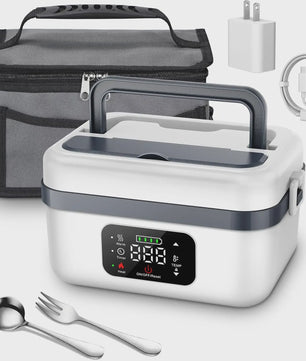 Draagbare Elektrische Lunchbox 1L met Timer & Powerbank - Altijd Warme Maaltijden Onderweg