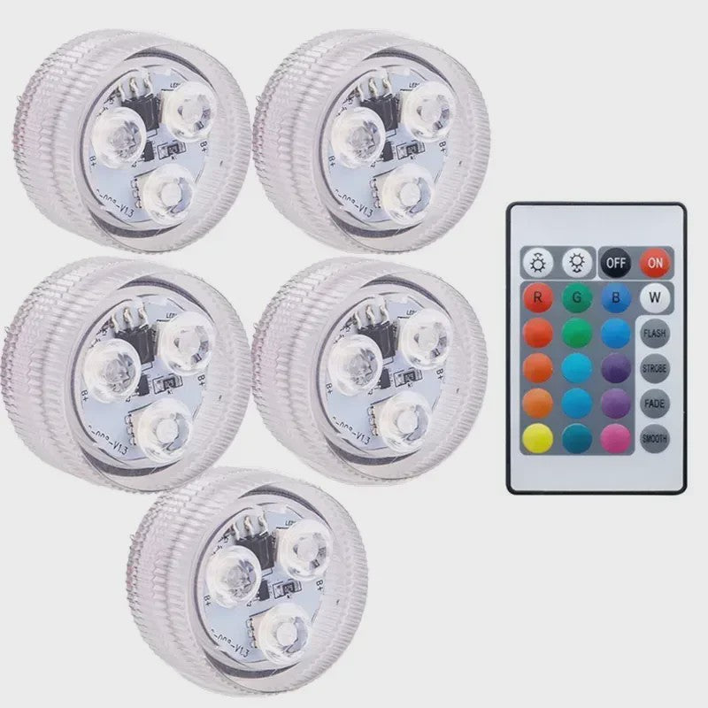 Waterdichte LED Lampjes op Batterijen met Afstandsbediening - 16 Kleuren