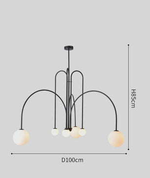 Nordic Minimalistische Plafondlamp Chandelier - Goud, Zwart, Rood - Sfeervolle Verlichting voor Woonkamer, Restaurant, Café