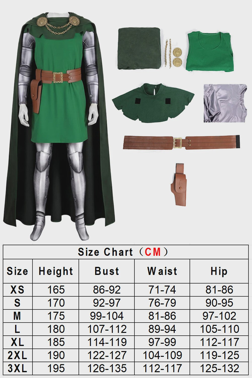 Doctor Doom Cosplay Kostuum voor Heren - Compleet Superhelden Outfit
