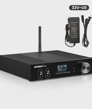 AIYIMA D03 Bluetooth 5.2 Versterker 2x150W RMS met Subwoofer Uitgang, USB DAC & OLED Display