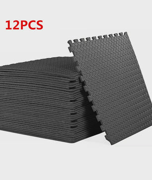 12-delige Puzzel Fitnessmatten Set - Antislip EVA Interlocking Vloertegels voor Thuisgym, Yoga & Sport