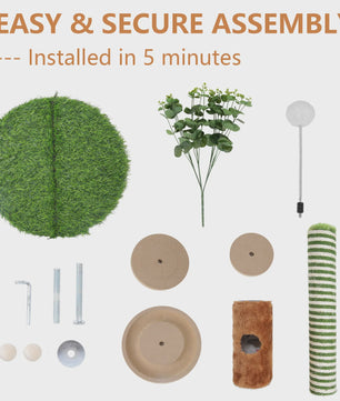 Luxe Kattenkrabpaal met Hangende Bal en Speeltoren - Natuurlijk Sisal Touw