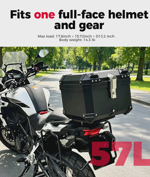 Universele Motor Topkoffer - 45L/57L/65L - Waterdicht & Veilig - Helm Opbergbox