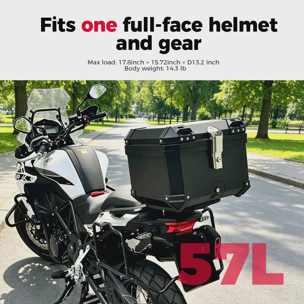 Universele Motor Topkoffer - 45L/57L/65L - Waterdicht & Veilig - Helm Opbergbox