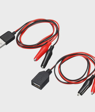 2x USB naar Alligator Klem Kabel Adapter - Male & Female voor Circuit Test