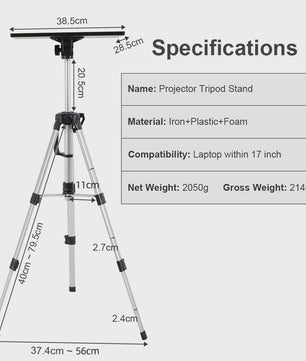 Verstelbare Projector Tripod Stand met Draagtas - Aluminium, Draagbaar