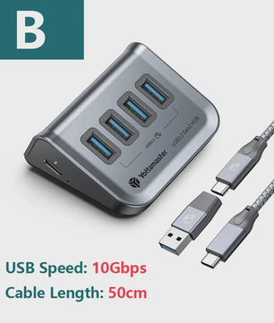 Yottamaster USB 3.2 Gen2 Docking Station Hub met 5Gbps, Multi-Poort SD Kaartlezer & Type-C