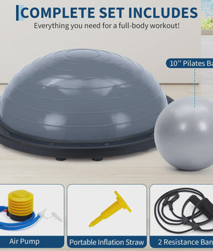 Balance Ball Trainer met Weerstandsbanden en Pomp - Fitness & Stabiliteit