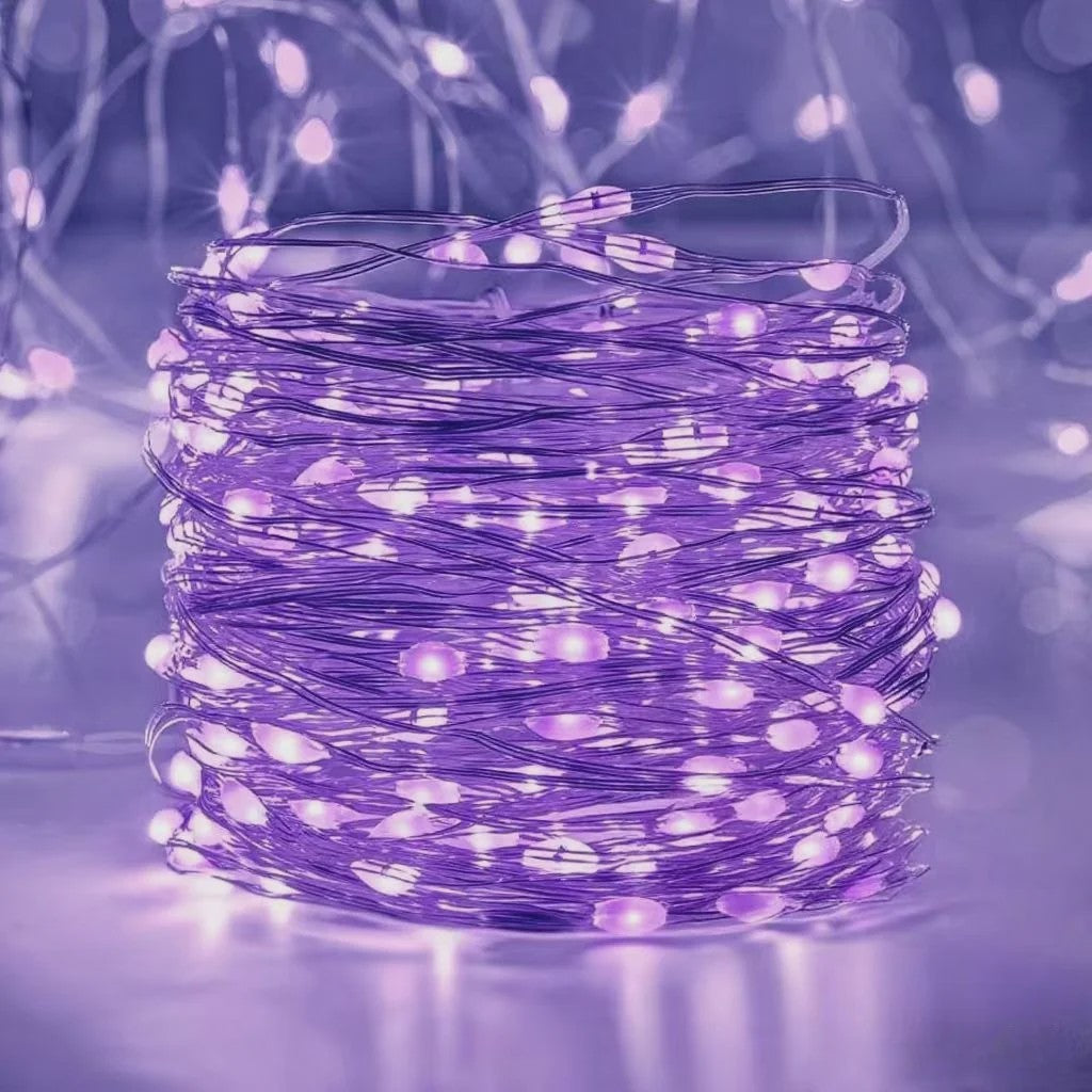 Sfeervolle Batterij-Aangedreven LED Snoerlichtjes met Koperdraad - 10-100 LED