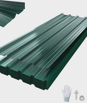 Set van 12 Trapezium Metalen Dakplaten 129.5x45cm - Weerbestendig Staal voor Schuur & Carport (7m²)