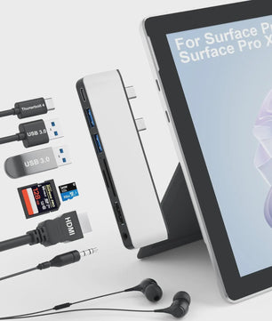 7-in-1 USB-C Docking Station voor Surface Pro 9/10/11/X met 4K HDMI, 100W PD & SD/TF Kaartlezer