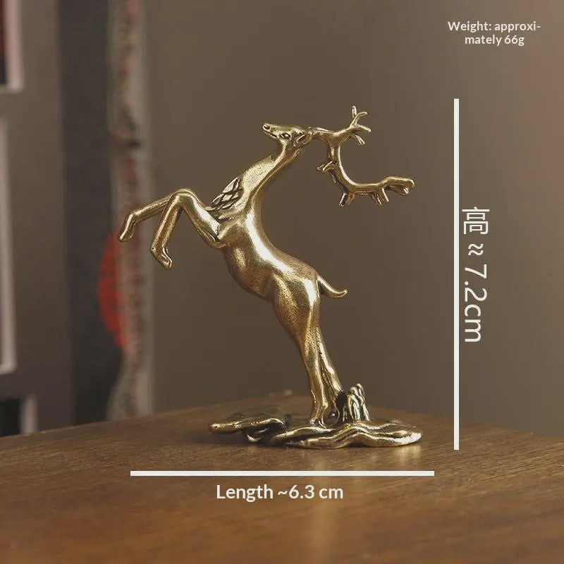 Abstract Messing Hertenbeeld - Vintage Rendier Sculptuur voor Thuis & Kantoor