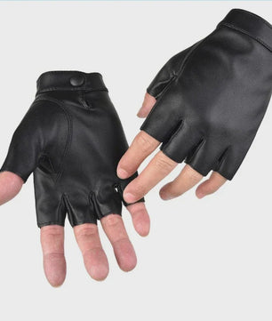 Vingerloze PU Lederen Handschoenen met Anti-slip Laag - Ideaal voor Fietsen, Motorrijden & Outdoor Sport