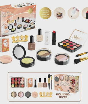 Prinsessen Speel Make-Up Set voor Kinderen - Faux Manicure, Lip Color & Eye Shadow Speelgoed