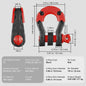 2x 3/4 Inch D-Ring Sluitingen met 7/8 Inch Pin voor Off-Road Voertuig Herstel