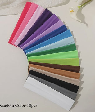 Elastische Haarbanden voor Dames - Effen Kleuren, Comfortabel voor Sport, Yoga & Make-up