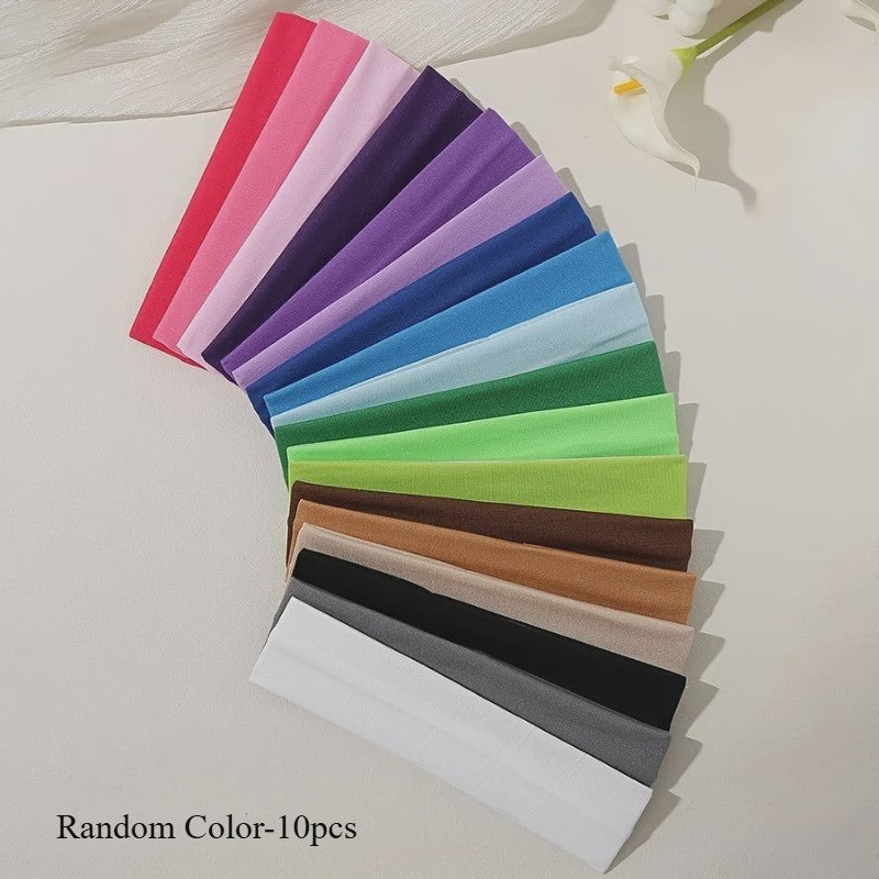 Elastische Haarbanden voor Dames - Effen Kleuren, Comfortabel voor Sport, Yoga & Make-up