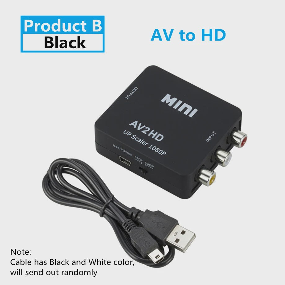 Mini HDMI naar RCA AV Converter met Upscaler - Full HD 1080P