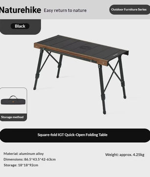 Naturehike IGT Modulaire Aluminium Vouwtafel - Snel Opzetbaar voor Camping & BBQ