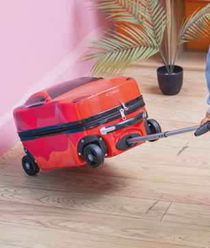 Vrolijke Kinder Koffer op Wielen - Cartoon Auto Design - Lichtgewicht Trolley voor Kinderen (2-10 jaar)