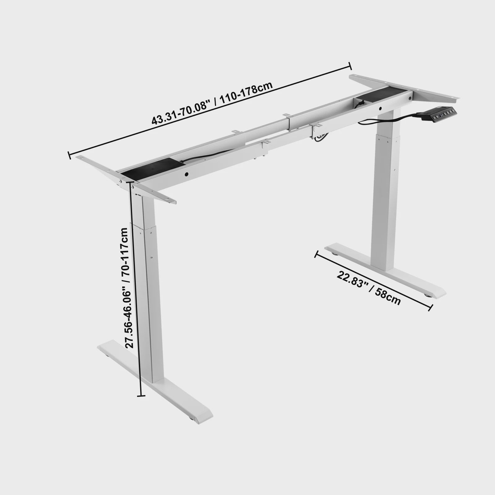Elektrisch Sta-Bureau Frame: Verstelbaar Werkstation voor Thuis of Kantoor