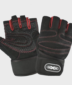 Half Vinger Trainingshandschoenen met Polsband - Fitness, Gewichtheffen, Fietsen