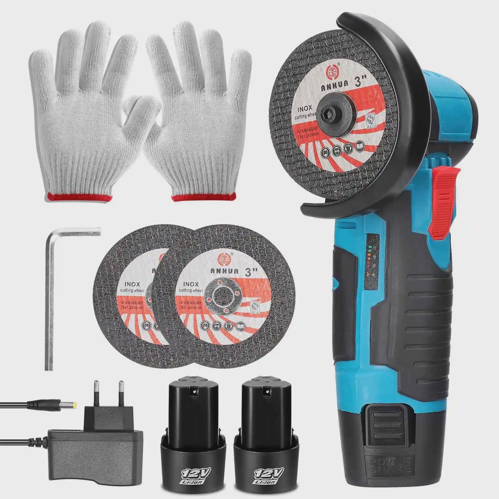 12V Snoerloze Haakse Slijper Kit - Compacte Mini Polijst- en Snijmachine voor Doe-het-zelf