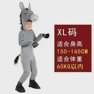 Donkey Kostuum voor Kinderen en Volwassenen - Feestelijk Dierkostuum voor Cosplay en Voorstellingen