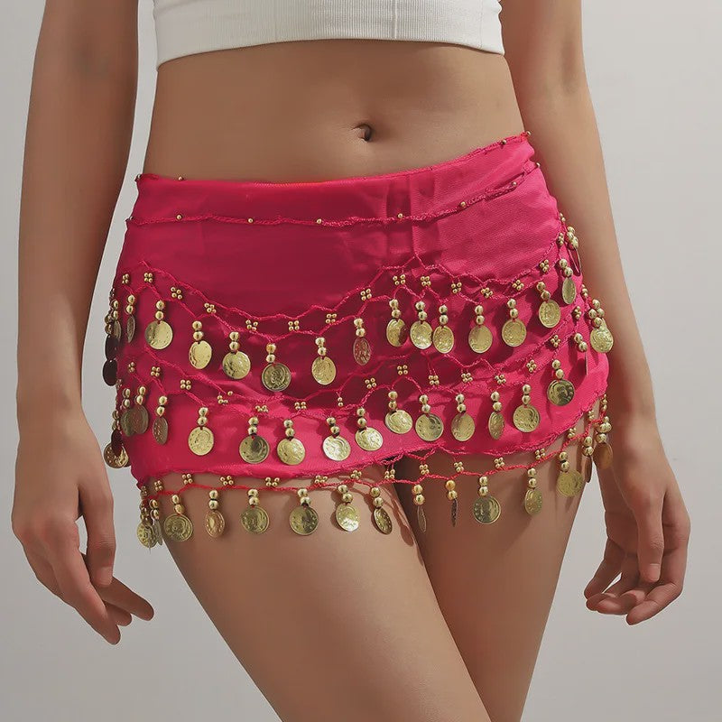 Buikdans Heupsjaal met Munten - Chiffon Rok voor Dans en Yoga