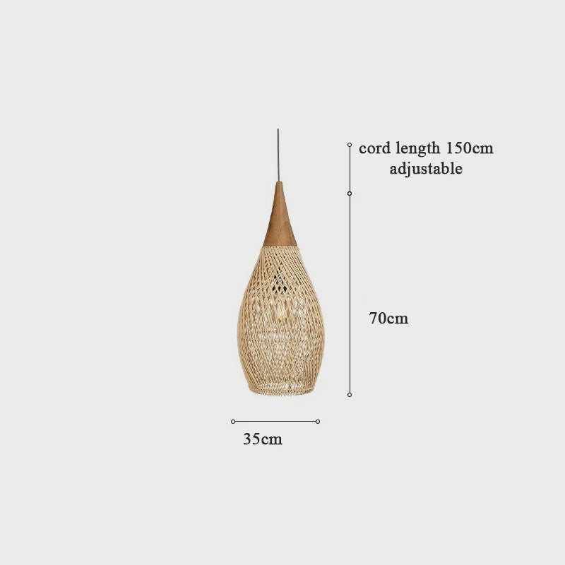 Handgemaakte Rotan Hanglamp Beige - Vintage Woven Wicker - E27 Fitting - Sfeervolle Verlichting