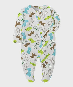 Katoenen Newborn Pyjama met Voetjes en Ritssluiting - Romper voor Jongens en Meisjes (0-12 Maanden)
