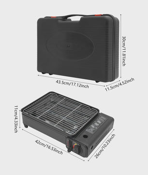 Draagbare Gas BBQ Grill & Camping Stoof met Grillnet en Draagtas