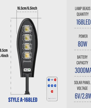 LED Solar Tuinlamp met Bewegingssensor en Afstandsbediening - Waterdicht Buitenlicht