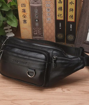Luxe Leren Heuptas Heren - Retro Stijl Crossbody & Schoudertas