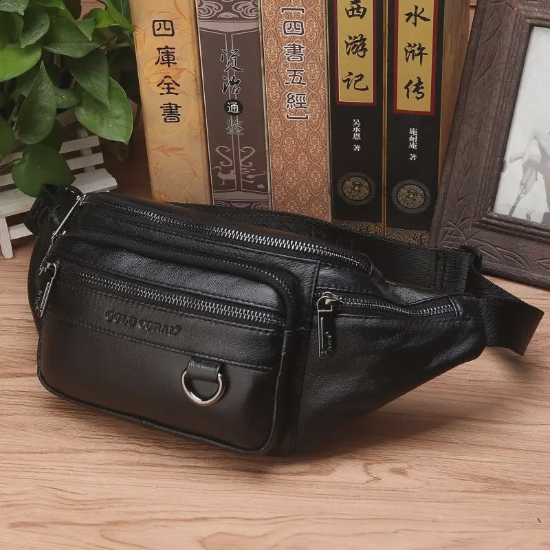 Luxe Leren Heuptas Heren - Retro Stijl Crossbody & Schoudertas