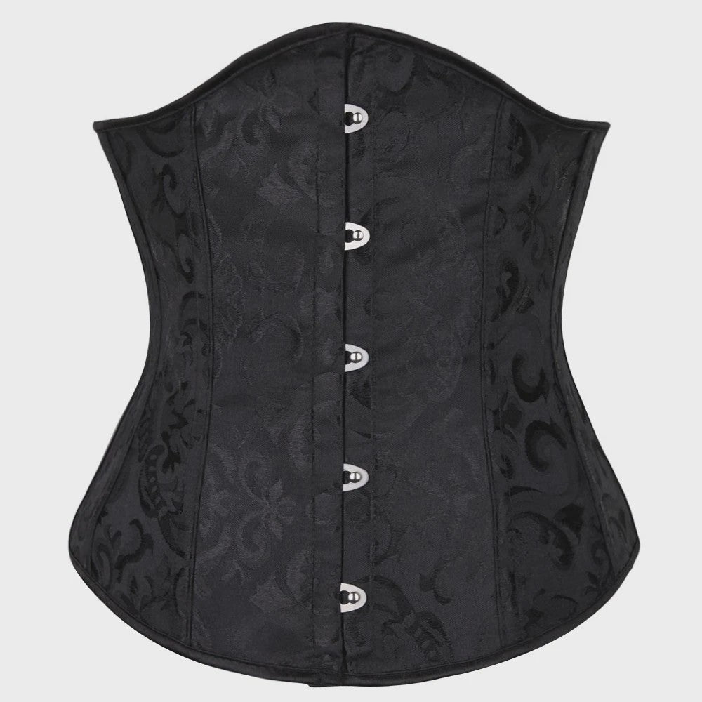 Bloemenprint Underbust Corset met Push-Up Effect - Sexy Gothic Stijl
