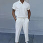 Zomer Heren Pak: Casual Short Sleeve Polo met Rits en Comfortabele Broek